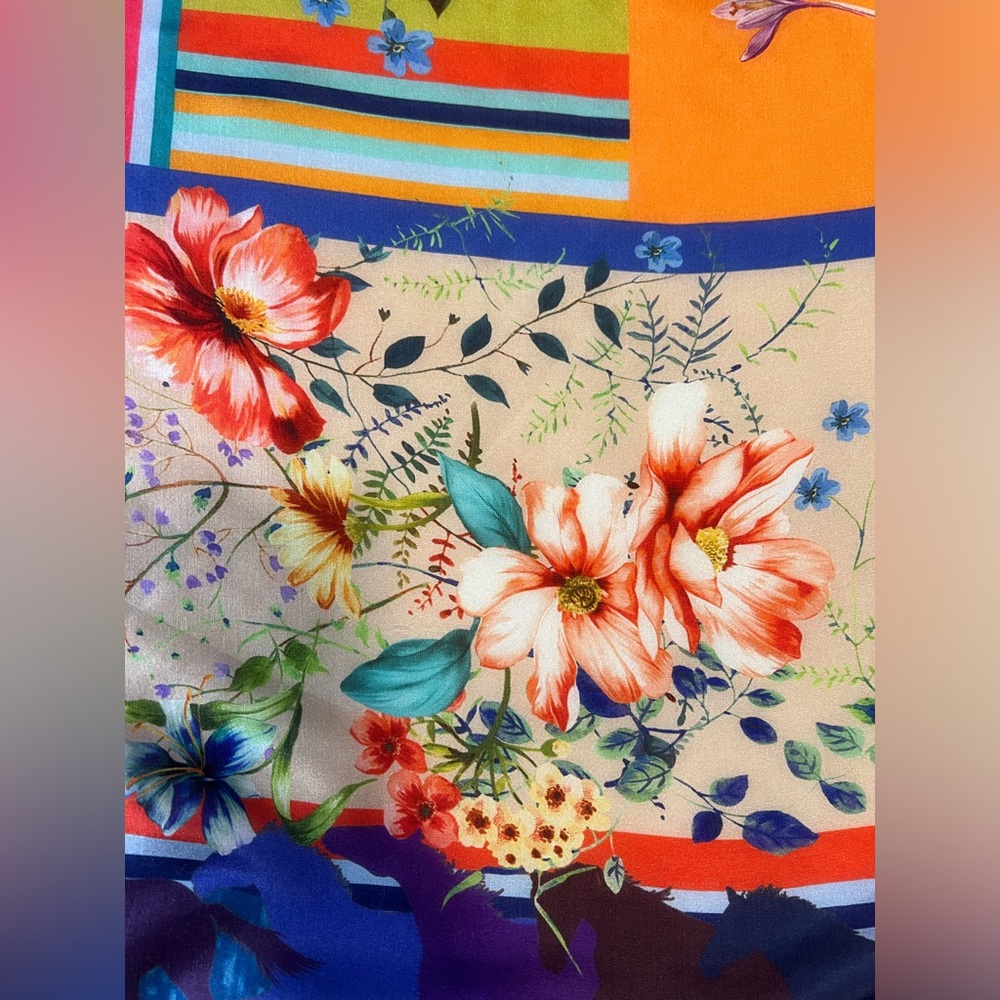 Johnny Was Silk SCARF NWT ! 12 Tassels! - Picture 4 of 6